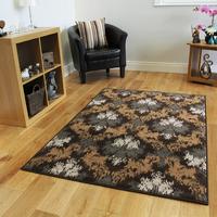 brown grey trellis modern rug shiraz 80x150cm