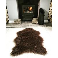 Brown Soft Shaggy Faux Sheepskin Rug