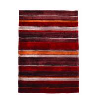 Brown & Red Modern Stipe Rug Brussels 160X230