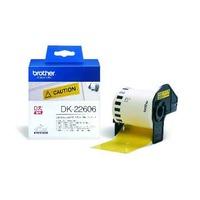 Brother DK22606 Original Continuous Film Tape (62mm x 15.24m) Black on Yellow