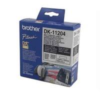 Brother DK-11204 Original Label Tape (17mm x 54mm) Black on White x 400