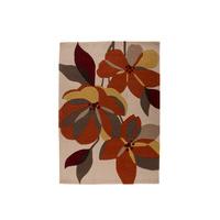 Brown Carved Floral Contemporary Rug Carnival 160X230