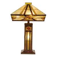Bright table lamp Glenys, Tiffany-style