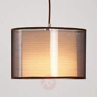 Brown fabric pendant light Jasna with an E27 LED