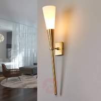 Brass-coloured LED wall torch Liddy