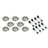 Brushed Nickel Effect Fixed Downlight Pack of 8