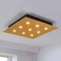 Bright LED ceiling light Juri, gold finish