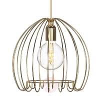 Brass-coloured Cage hanging light