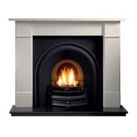 brompton 56 inch agean limestone fireplace package with traditions cas ...