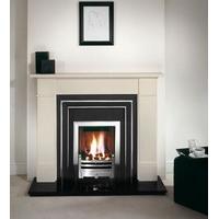 brompton agean limestone fireplace package with hamilton cast iron fas ...