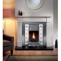 brompton agean limestone fireplace package with prince cast iron tiled ...