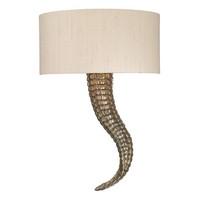 BRU0700L Brutus 1 Light Left Hand Wall Light In Bronze With Silk Shade