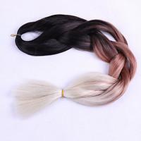 brown box braids jumbo hair extensions 24inch kanekalon 3 strand 80 10 ...