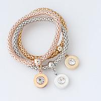 Bracelet Wrap Bracelet Alloy Circle Fashion Wedding Jewelry Gift Gold / Rose / Silver, 1set