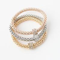 Bracelet Wrap Bracelet Alloy Round Double-layer Wedding / Party Jewelry Gift Gold, 1set