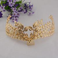 Bride\'s Leaves Shape Forehead Wedding Tiaras Hair Combs 1 PC