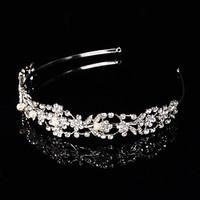 Bridal Crown Silver Queen Flower Leaf Butterfly Crystal/Diamond Flower Hairclips Headpiece Wedding/Party