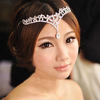 brides rhinestone flower forehead wedding headdress crown hair accesso ...