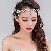 brides golden leaves rhinestone forehead wedding headbands 1 pieces