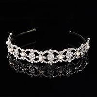 Bridal Crown Silver Tiara Queen Crystal/Diamond Hairclips Headpiece Peals Handmake For Wedding/Party