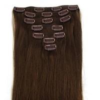 Brazilian Hair Clip In/On Hair Extension Natural Straight 18inch Many Colours For Your Choice