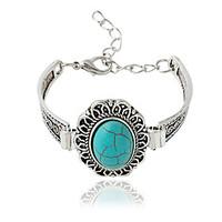 Bracelet Chain Bracelet Alloy Oval Bohemia Style Jewelry Gift Silver, 1pc