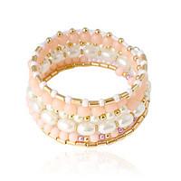 Bracelet Bangles Alloy / Imitation Pearl Tube Imitation Pearl Wedding / Party / Daily / Casual Jewelry Gift White / Pink, 1pc