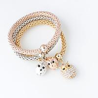 bracelet charm bracelet alloy owl fashion jewelry gift gold silver 1se ...