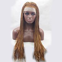 Brown Color Braiding Wig Synthetic Lace Front Wigs For Afro Women