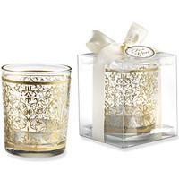 Bridesmaids / Bachelorette - Recipient Gifts - Gold Glass Tealight Holder Wedding décor, Candle Holder Wedding Favors