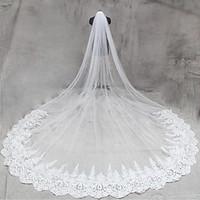 bride bridesmaids beige wedding veil one tier cathedral veils lace app ...