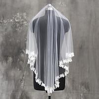 bride bridesmaids beige white wedding veil one tier fingertip veils la ...