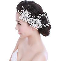 Bride\'s Crystal Pearl Forehead Wedding Headdress Hair Accessories 1 PC