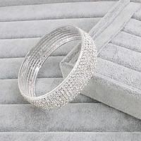 Bracelet Bangles Alloy Rhinestone Infinity Fashion Wedding Party Jewelry Gift White, 1pc