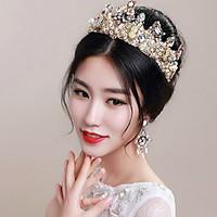 Bride\'s Flower Rhinestone European style Wedding Hair Accessories Crown Tiaras Headpiece earrings 1 Set