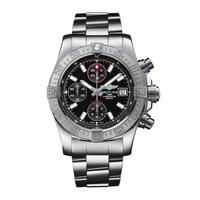 Breitling Avenger II men\'s chronograph black dial stainless steel bracelet watch