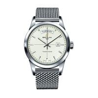 Breitling Transocean Day & Date men\'s stainless steel bracelet watch