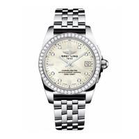 Breitling Galactic 36 SleekT ladies\' diamond-set mother of pearl stainless steel bracelet watch