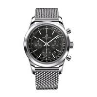 breitling transocean chronograph mens stainless steel bracelet watch