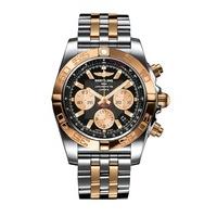 Breitling Chronomat 44 men\'s automatic chronograph 18ct rose gold and stainless steel bracelet watch