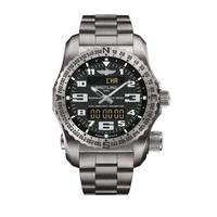 Breitling Professional Emergency II men\'s black dial titanium bracelet watch