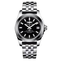 Breitling Galactic 36 SleekT ladies\' black dial stainless steel bracelet watch