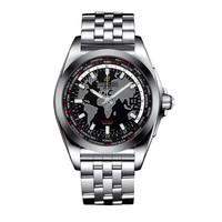 Breitling Galactic Unitime SleekT men\'s black dial stainless steel bracelet watch