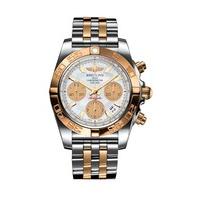 Breitling Chronomat 41 men\'s automatic chronograph 18ct rose gold and stainless steel bracelet watch