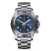 Breitling Superocean mens chronograph blue dial bracelet watch