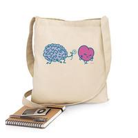 brain and heart canvas bag