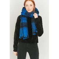 Bright Blue Plaid Scarf, BLUE