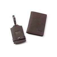 brown leather passport holder and luggage tag travel set savile row