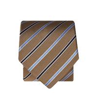 Bronze With Navy And Blue Stripe 100% Silk Tie