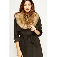 Brown Faux Fur Collar